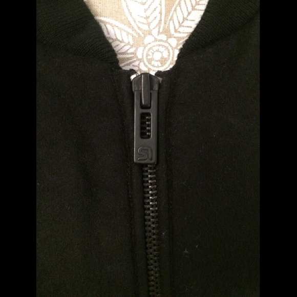 NEW $495 Rogue [ XXL ] Wool Bomber Jacket with Leather Sleeves‎ in Black - Picture 3 of 11